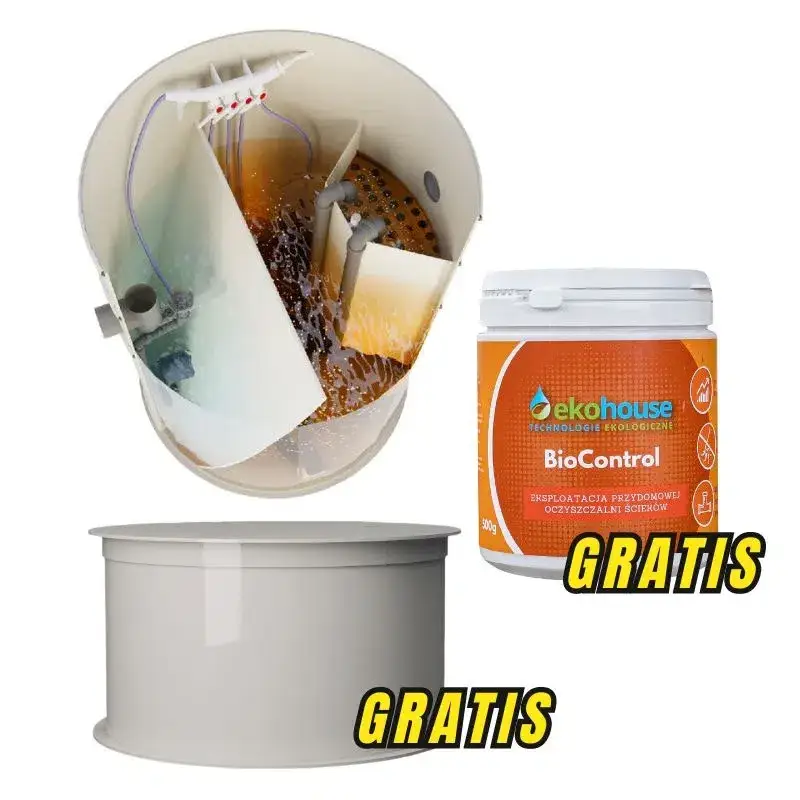 Przydomowa oczyszczalnia ścieków z nadstawką oraz biopreparatem BioControl gratis w zestawie