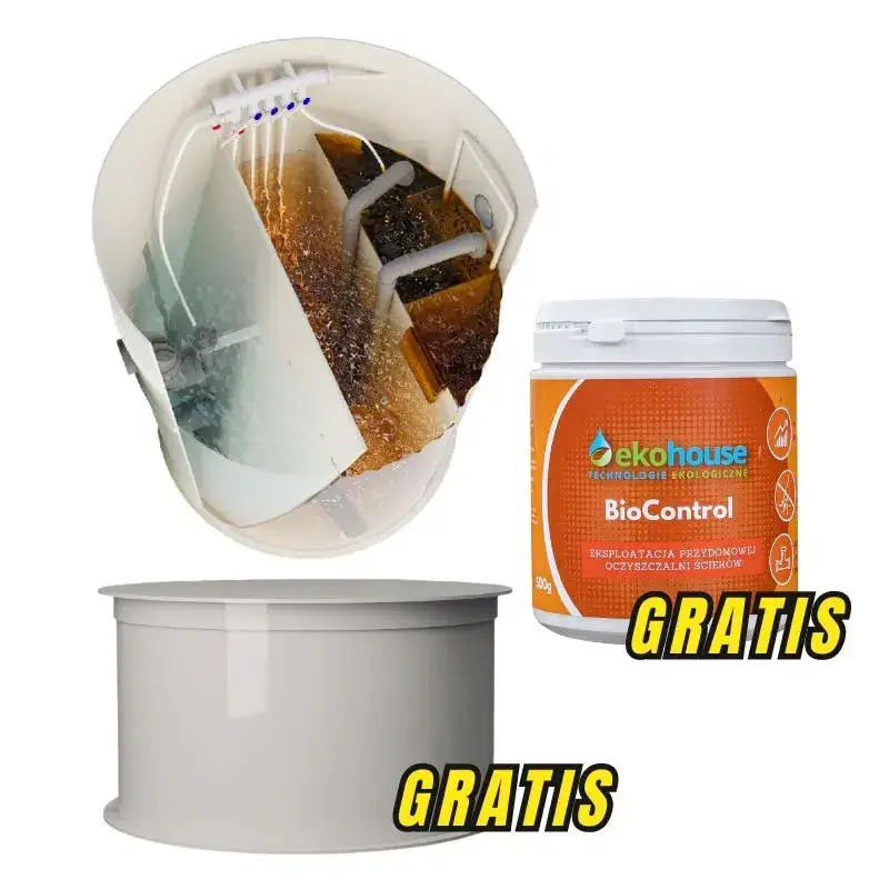 Przydomowa oczyszczalnia ścieków z nadstawką oraz biopreparatem BioControl gratis